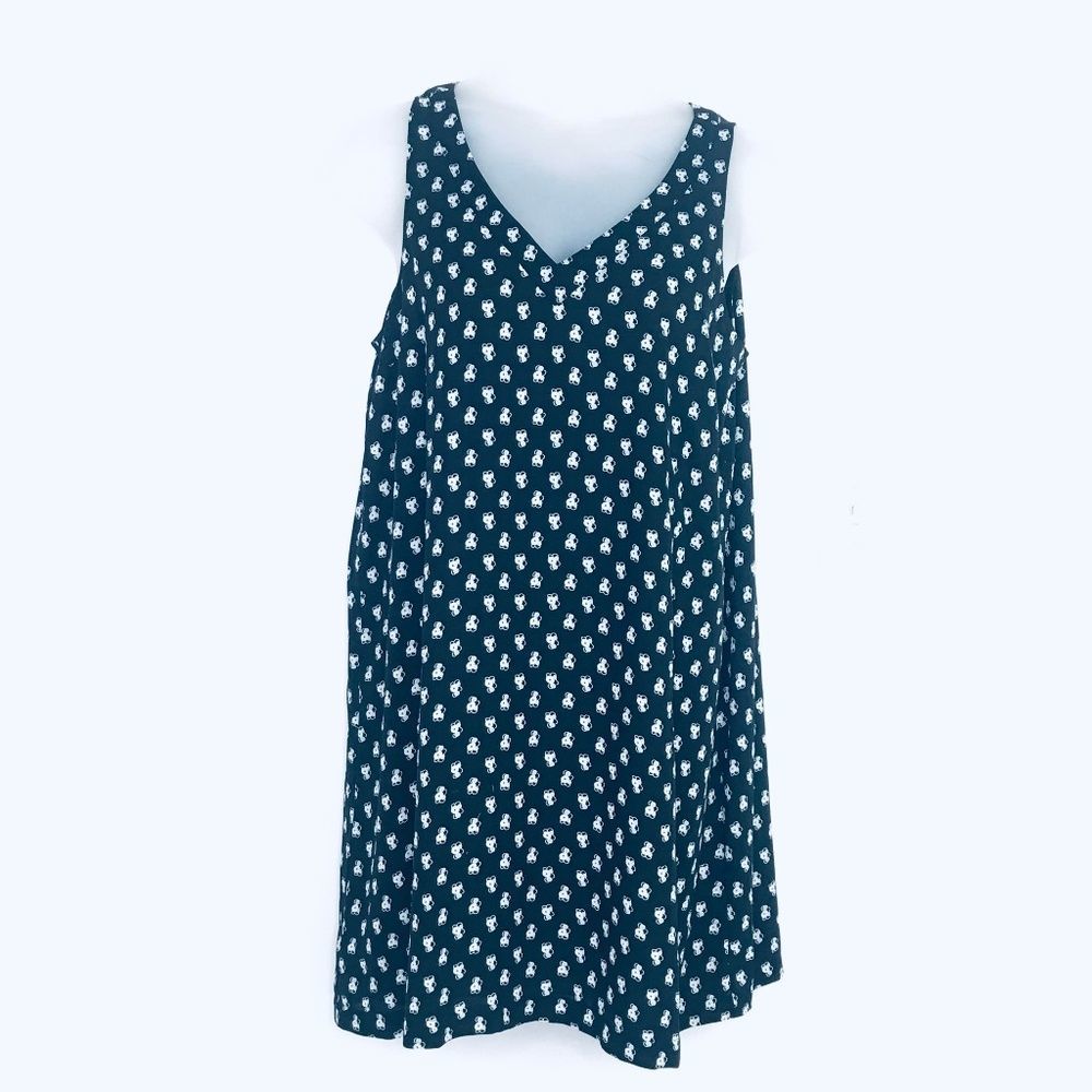 LOFT Bubble Print V Front Back Lined Dress NWT